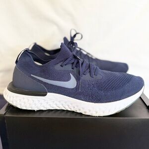 Nike Epic React Flyknit College Navy Blue size 13 AQ00067-402 2018 PRE-OWNED